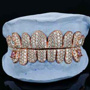 מפעל מותאם אישית גברים נשים התחתון העליון 10k s925 כסף 10k 1418k זהב מוצק vvvs moissanite מעבדה יהלום טבעי שיניים בסדר - Product Image 3