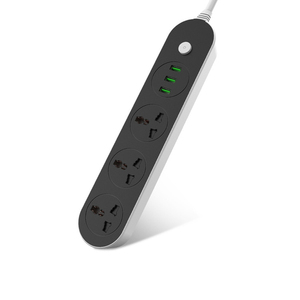 带USB C端口的扩展引线带USB C型和2个USB端口安全门多插头扩展插座带1.6M粗体E - Product Image 1