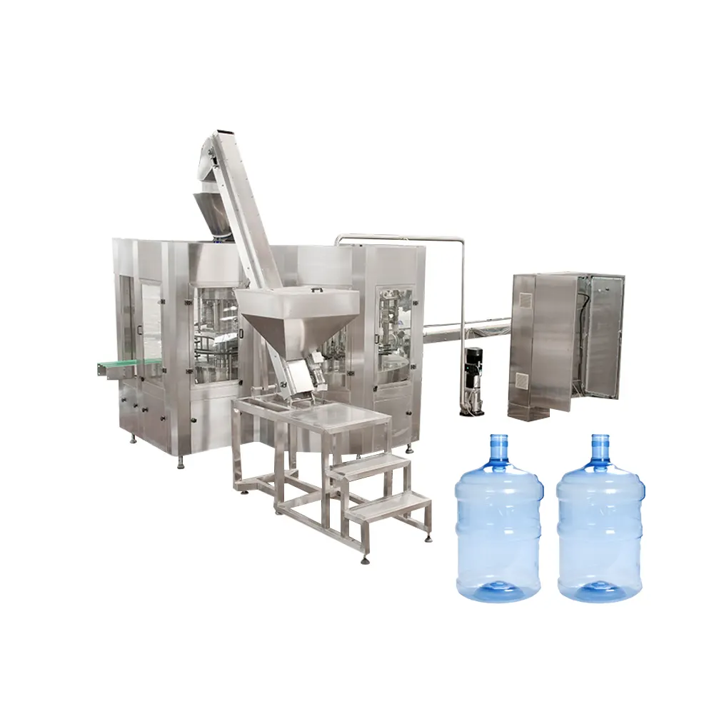 Línea de llenado 3 en 1, agua embotellada pura, agua mineral de 3L/5L/7L, fábrica de producción de agua embotellada PET/fábrica de agua potable de 5L