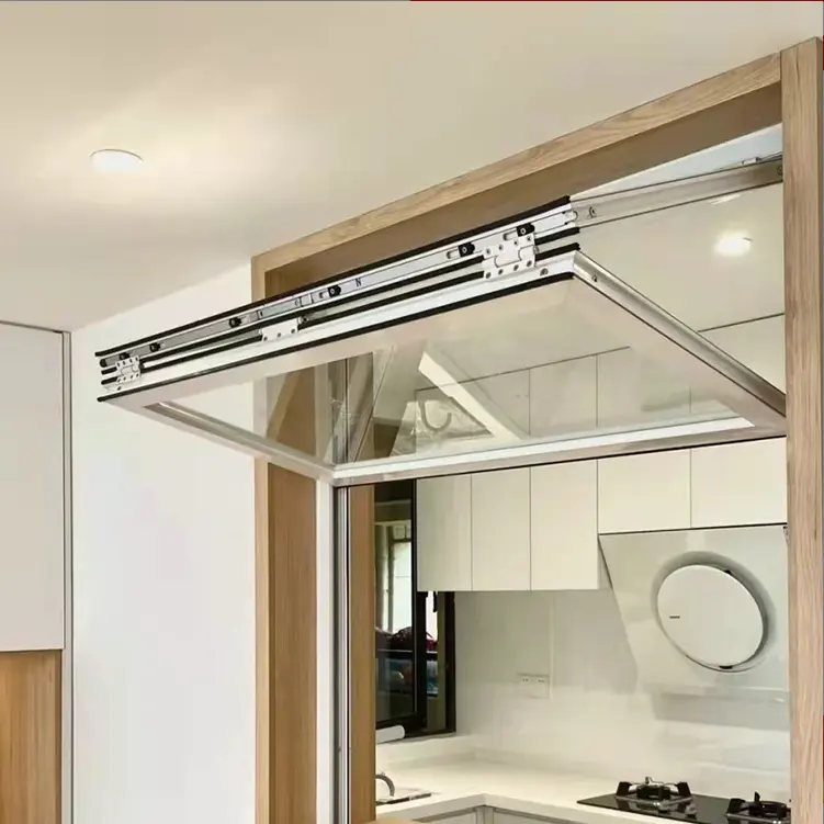 Porta e janela dobrável vertical de alumínio personalizada push up window dobrável