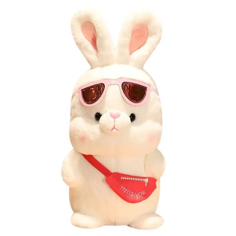 Reise hase Kaninchen Spielzeug gelbe Ente Plüsch weichen Anime Plüschtiere Tier Spielzeug mit Sonnenbrille Großhandel