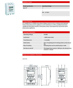 Interruttore Timer digitale del circuito di controllo della tensione trifase KG317T AC380V 50/60Hz - Product Image 3