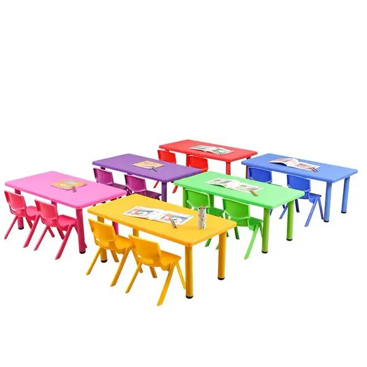 小学生の椅子とテーブルセットプラスチック研究読書テーブルモダンな家具パーティー子供保育園幼稚園子供