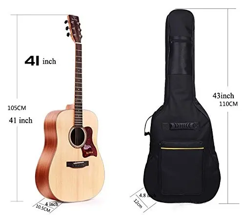 Bolsa acústica ajustável de ombro, bolsa de instrumento em guitarra
