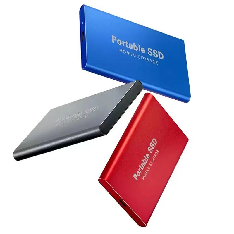 Hard Disk Eksternal SSD 2TB 1TB 4TB, Hard Drive USB 3.1 Tahan Guncangan Tipe C-C Memperluas Kapasitas Hard Disk Kecepatan Tinggi