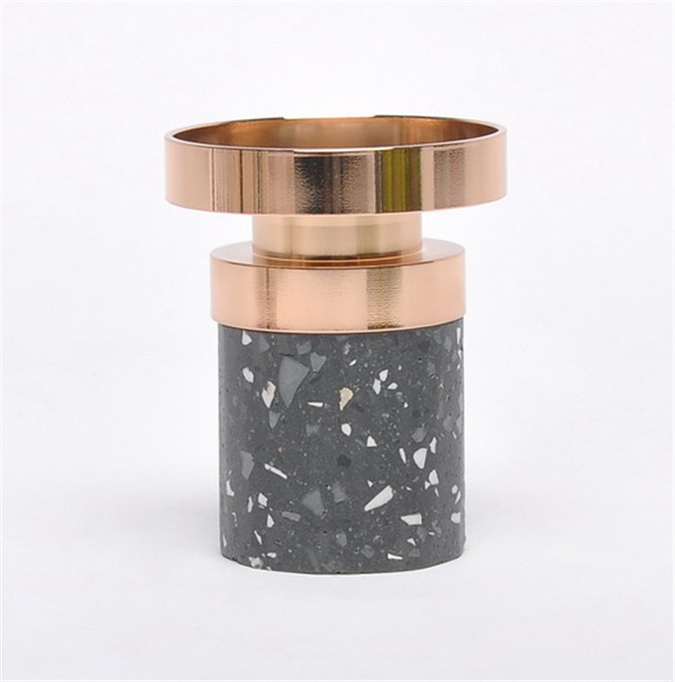 Exquisite table candle holder candle plate stand / tall terrazzo candlestick for candle