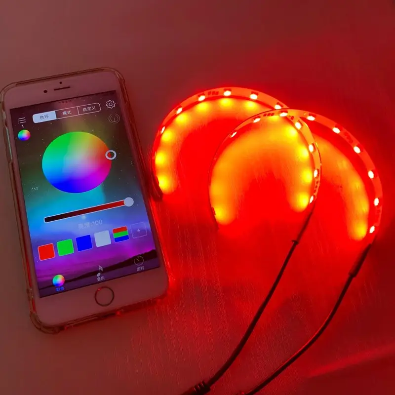 ADT 2.5 inç 3 inç BI Xenon projektör Lens APP kontrolü 360 şeytan LED gözler RGB farlar DRL 12V DC RGB LED kötü gözler