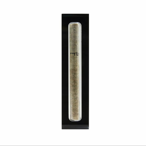 Şeffaf Mezuzah durumda akrilik siyah 6 inç Lucite durumda su geçirmez Judiaca hediyeler Modern <span class=keywords><strong>Mezuzahs</strong></span>