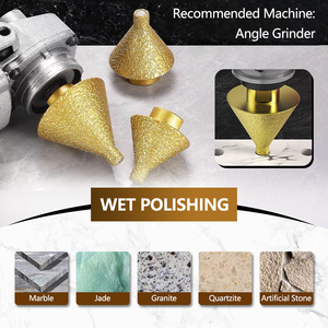 ดอกสว่านเจาะตรงกลางเพชรพร้อมรูกรวยที่เจาะและขยายมุมหัวเจียร - Product Image 3