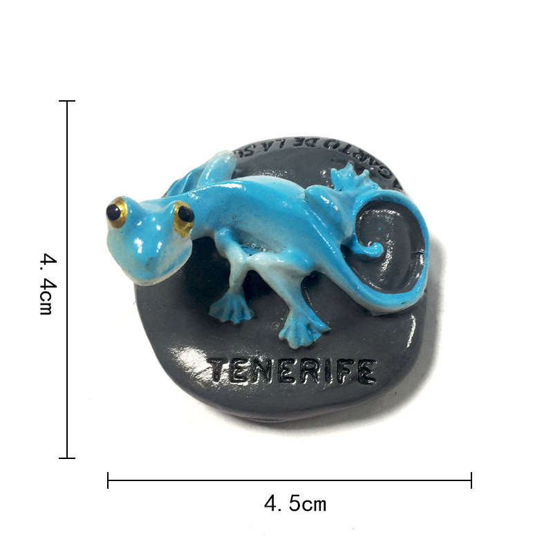 Lagarto 3D de Tenerife, color azul vibrante.
