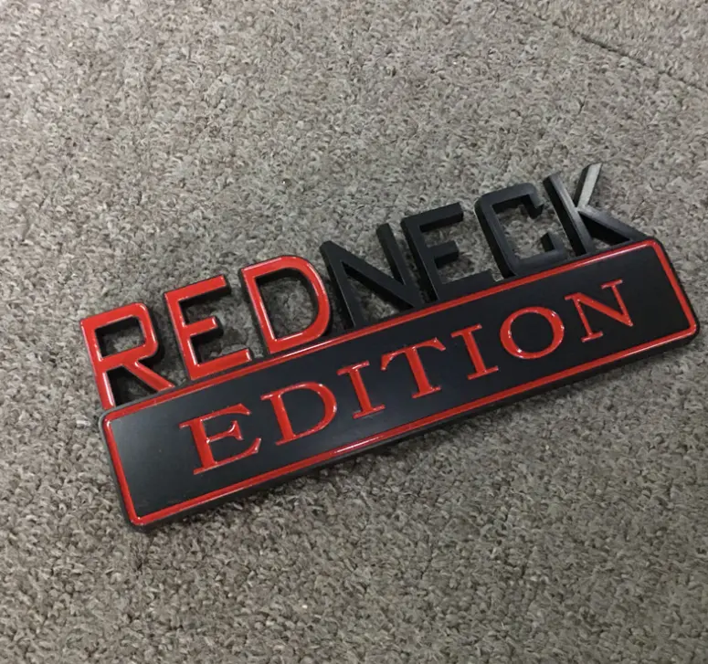 Emblema adesivo para carro redneck, emblema personalizado com nome para carro chevrolet y gmc f150