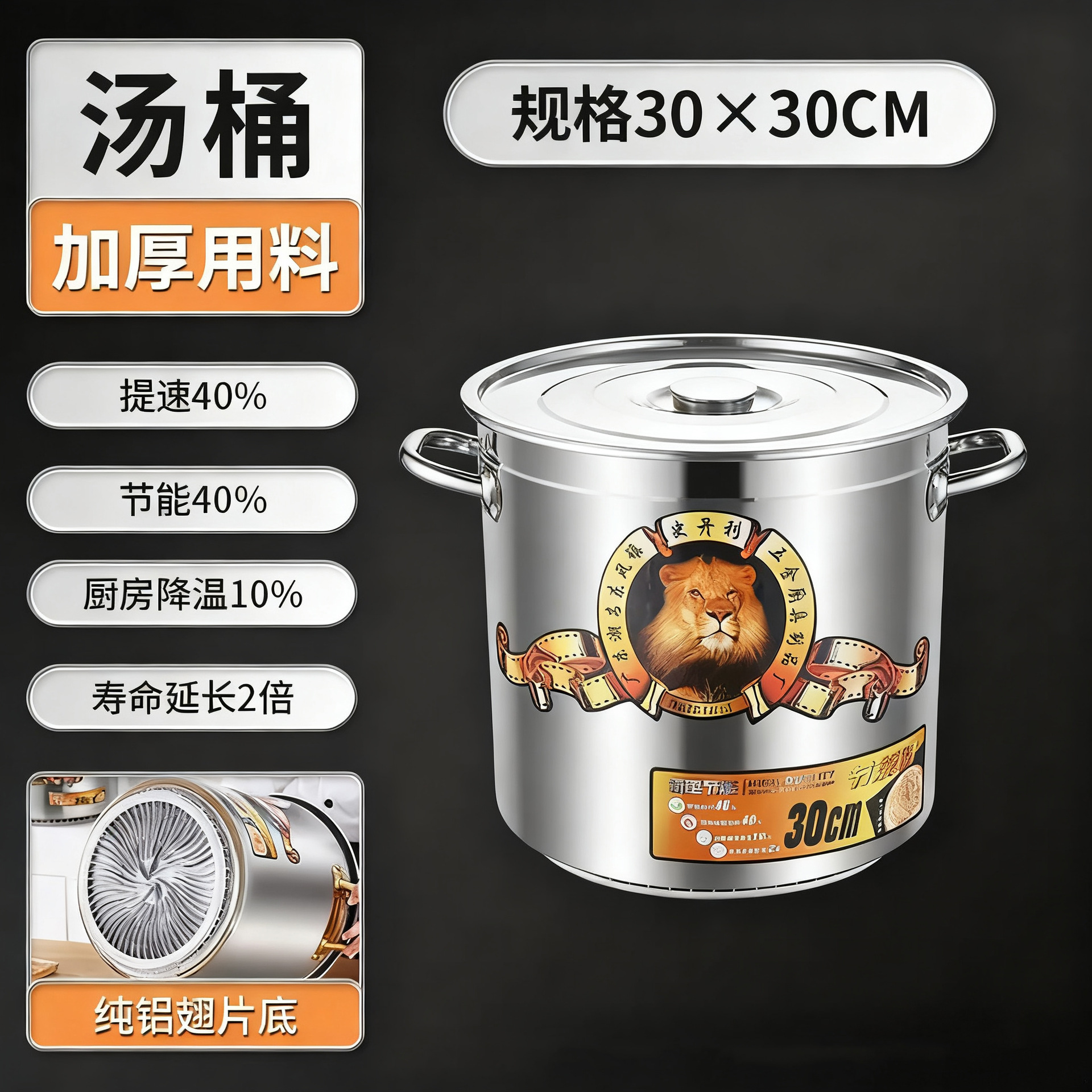 ถังประหยัดพลังงานแบบครีบหนาพิเศษ ขนาด 30*30
