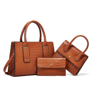 מפעל אופנה Tote תיקי ארנקים למעלה ידית שליח נווד 3pcs סט בתפזורת נשים ארנקי תיקי תיק סט