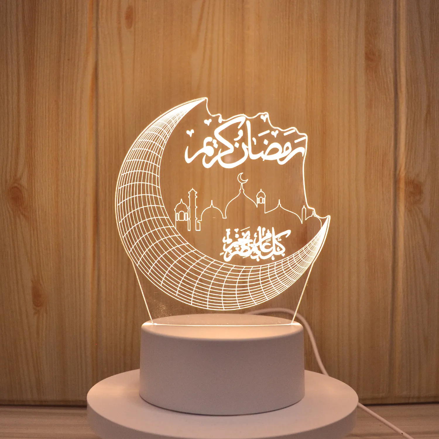 Lampu lentera Ramadan Muslim 3d, lampu tema Ramadan pola Pesta