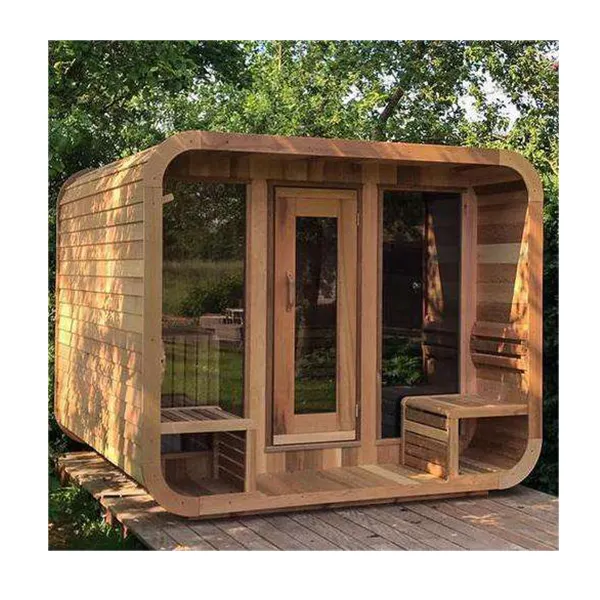 Smart mak Sauna raum im Freien Red Cedar Cube Sauna raum mit Herd