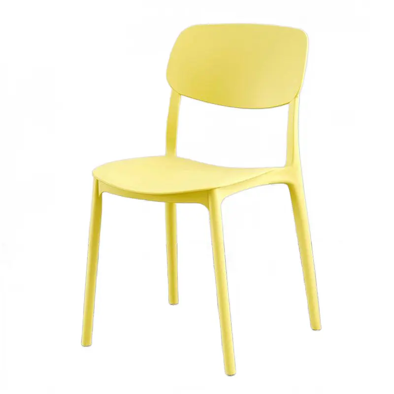 Chaise de salle à manger jaune empilable en plastique moderne en polypropylène bon marché prix d'usine