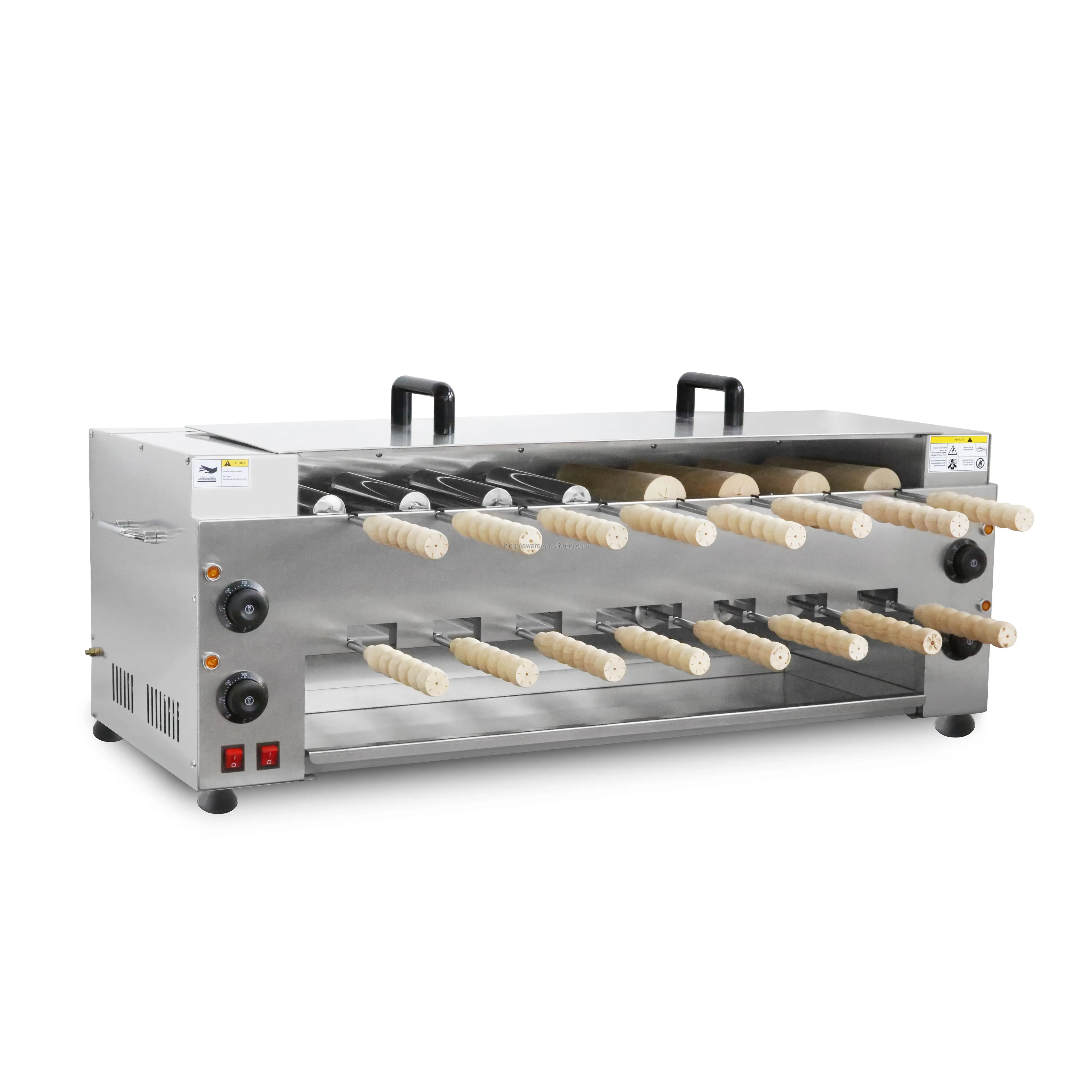 New Design double layers Automatic Chimney Cake Machine Kurtos Kalacs Ice Cream Cone Oven Grill rolls Machine