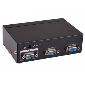 Divisor VGA alimentado por 1080p de alta resolución, 1 en 2, caja de distribución de vídeo, copia de señal, adaptador de corriente, accesorio de Audio y vídeo - Product Image 1