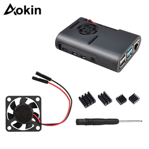 Disipador de calor y ventilador de refrigeración, carcasa protectora negra para Raspberry Pi 4, modelo 4B, 3 unidades