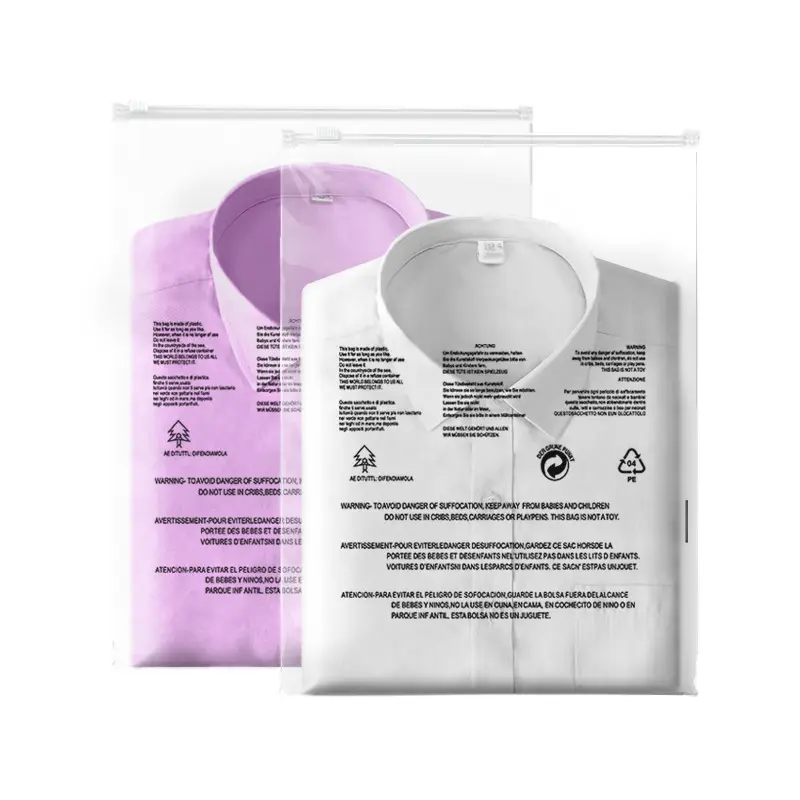 Emballage de vêtements biodégradable personnalisé givré Opp sac de rangement sous vide pour vêtements