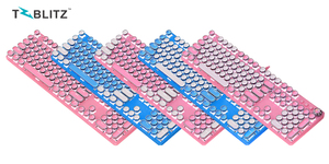 Máquina de escribir chapada en plata para niñas, Teclado mecánico con cable USB, Punk, para escritorio, Notebook, para el hogar y la Oficina - Product Image 5