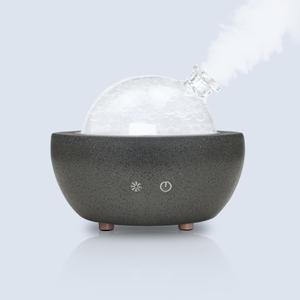 Concrete Base <strong>Glass</strong> Cover <strong>Ultrasonic</strong> Aroma <strong>Diffuser</strong> 200ml Essential Oil With 7 Colors Night Light Wholesale - Product Image 2