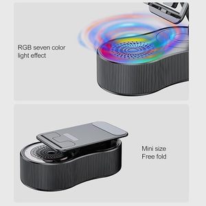 <strong>Multi</strong>-<strong>function</strong> Cell Phone Stand BT <strong>Speaker</strong> with RGB Ambient Light Stereo Sound Effect Mini Portable <strong>Multi</strong>-device Compatible