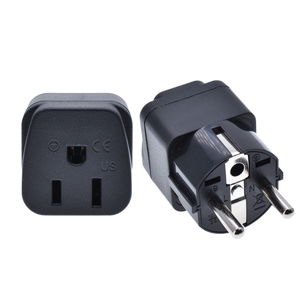 New US <strong>to</strong> EU Plug <strong>Adapter</strong> <strong>3</strong> <strong>Prongs</strong> <strong>to</strong> <strong>2</strong> <strong>Prongs</strong> America Canada Japan Type-B Plug <strong>to</strong> Euro Socket for France Germany Netherlands - Product Image 4