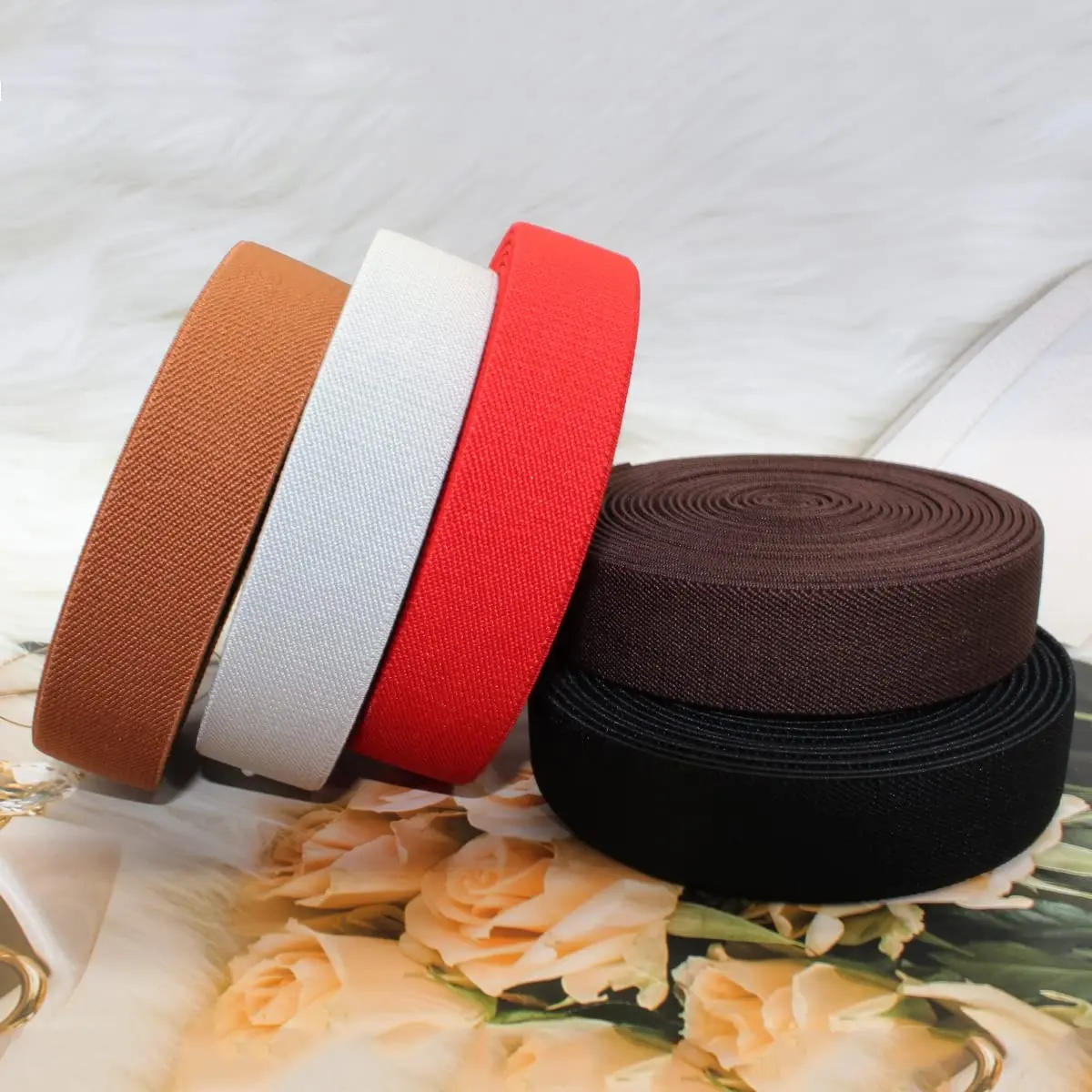 Bandas elásticas personalizadas Banda de cintura elástica de poliéster para coser Pantalones