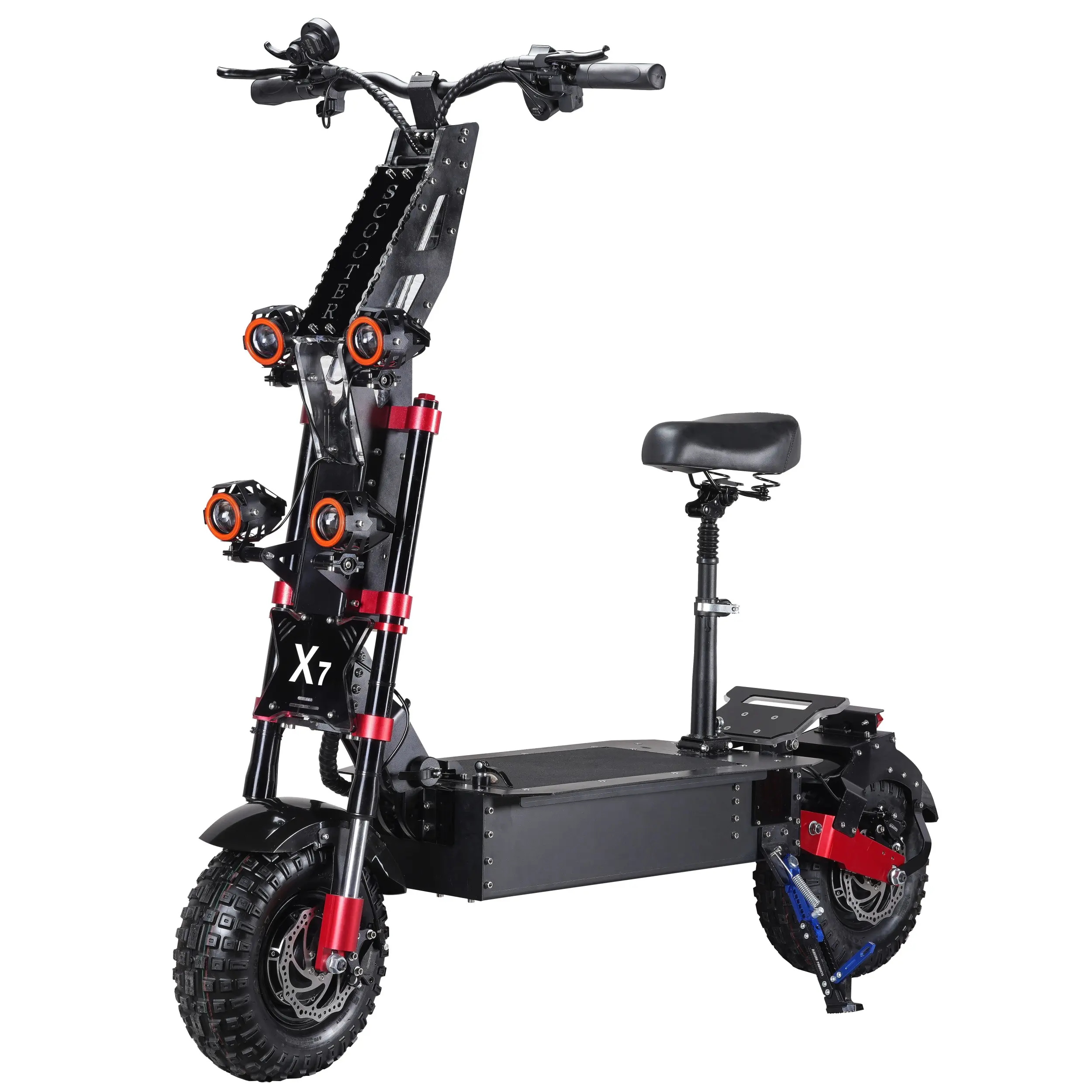 Hoge Snelheid 90 Km/h Lange Afstand 60V 60ah 14Inch Vet Off-Road Verwijderbare Volwassen Tweewielige 8000W Dual Motor Scooter Elektrisch