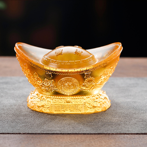 Liuli el yapımı kristal para süs Yuanbao Xiangyun sikke Feng Shui servet cazibe için diğer kristal el sanatları - Product Image 4