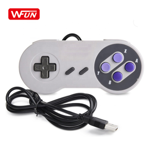 WFUN-mando con cable USB para Snes, controlador de juegos y mando de vídeo para PC, Mac