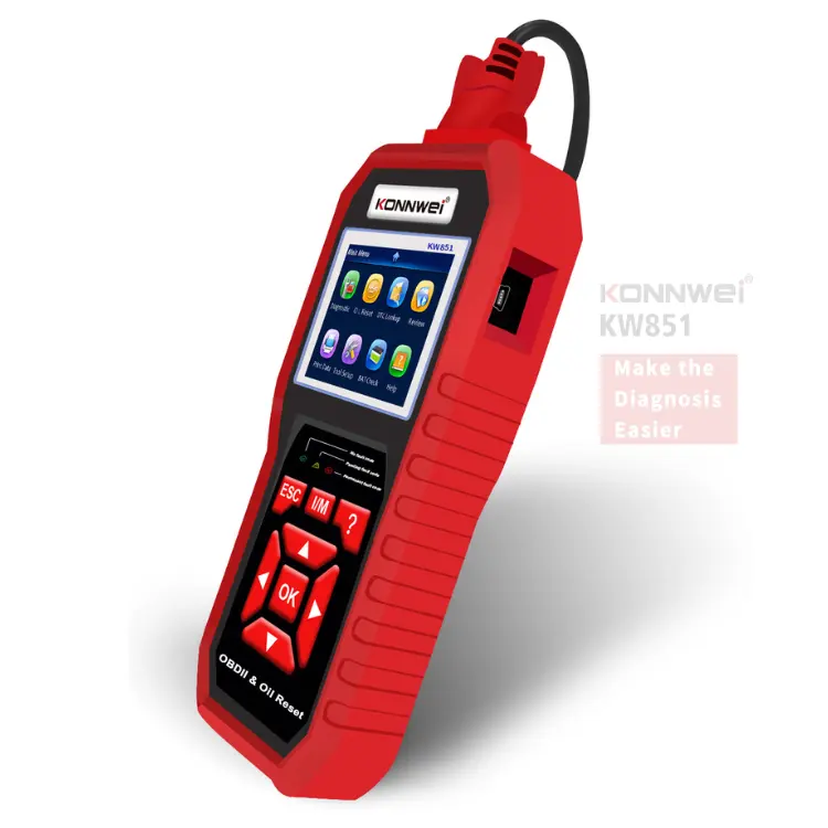 Profesional KW851 coche OBD2 lector de código múltiples marcas de automóviles escáner de diagnóstico Konnwei herramientas de diagnóstico de vehículos