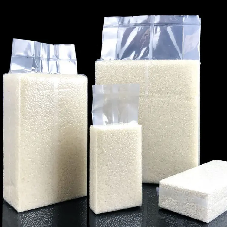 食品グレード米粒透明プラスチック真空保存バッグ真空米バッグ