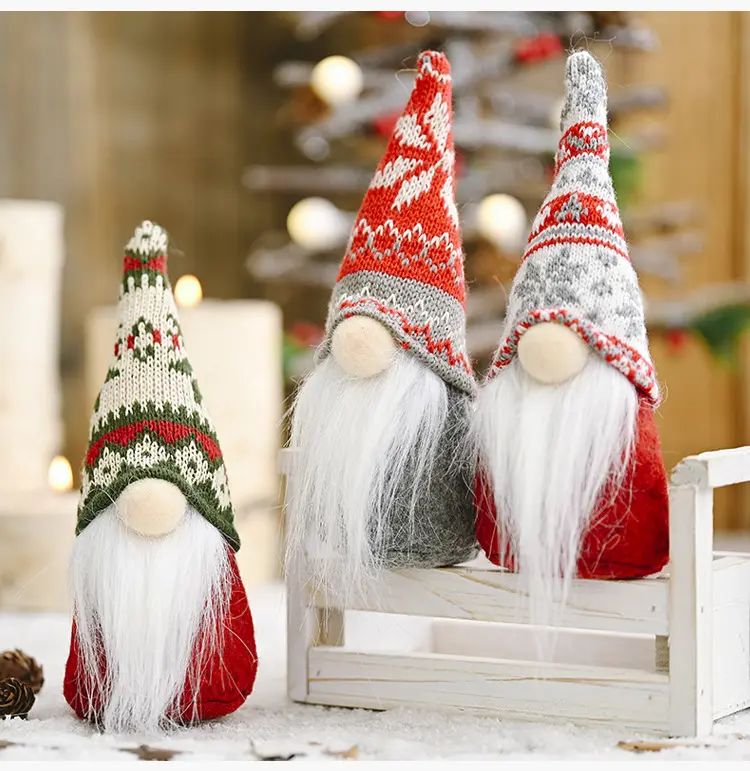 Adornos navideños de felpa de fieltro no tejido, muñecos de juguete para decoración interior de Navidad