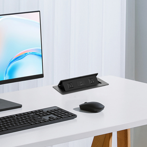 Toma de corriente de panel emergente de escritorio con carga USB de 20W con 2 salidas de CA Caja de conexión multimedia - Product Image 6