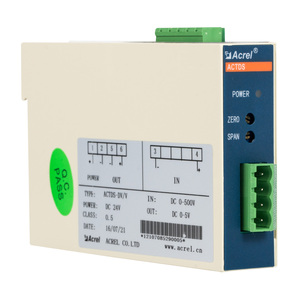 Acrel-Sensor de efecto Hall, fuente de alimentación de 12VDC, entrada de corriente de entrada de CC 0 ~ 5V, de salida de corriente de salón, 1/2V