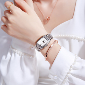New Design GAIDU <strong>Brand</strong> KD8869 Niche Light Luxury Vintage Square Dial Wristwatch Stylish Waterproof Steel Band Quartz Watch - Product Image 2