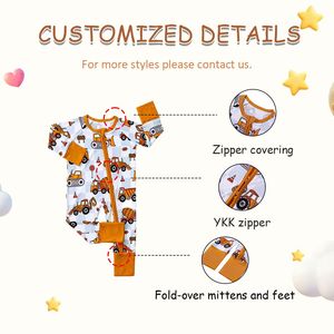 OEM ODM Baby Bambus Kleidung Säugling Jumps uit Schläfer Kinder Pyjamas Baby One Piece Nachtwäsche Kleidung Custom Kleinkind Reiß verschluss Stram pler - Product Image 2