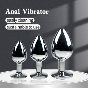 Sexbay all'ingrosso della fabbrica Plug anale in acciaio inossidabile con gioiello a buon mercato giocattoli del sesso anale dilatatore Multi Size plug anale in metallo - Product Image 5