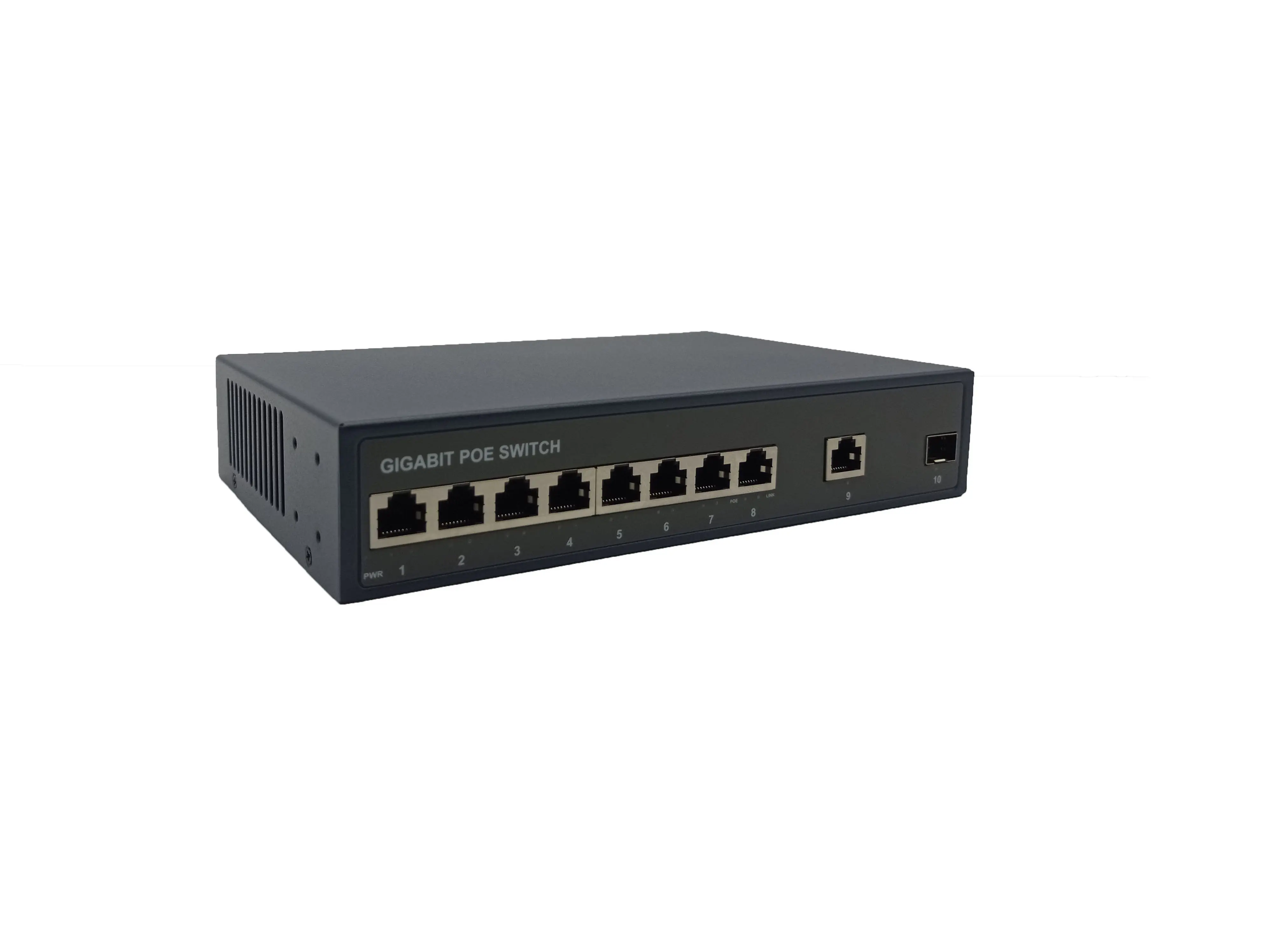 Switch PoE de 8 puertos 10/100/1000Mbps al mejor precio con 1 Gigabit RJ45 y puerto de enlace ascendente 1G SFP