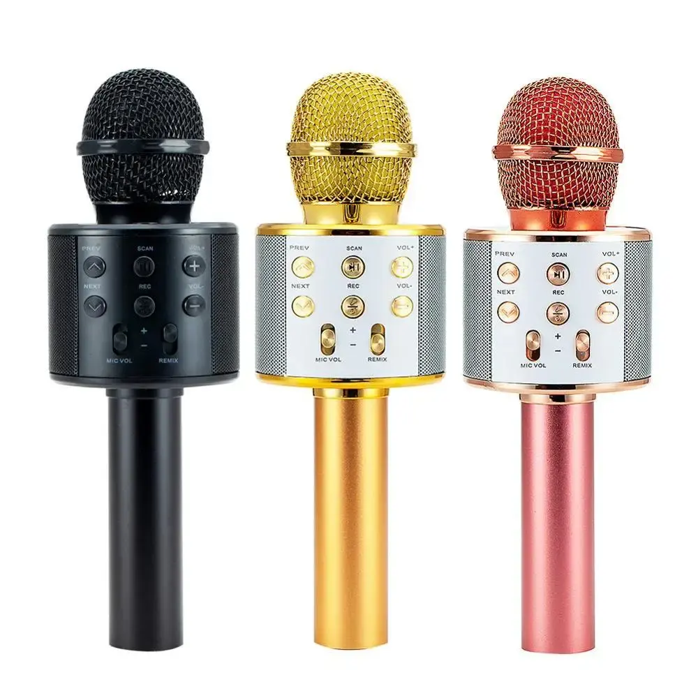 Falantes sem fio do microfone do karaoke portátil Handheld microfone Ws858 para Ktv cantar