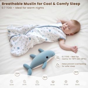 0-6 tháng bé ngủ Sack bông mặc chăn với 2-cách dây kéo tog 0.5 Toddler Ngủ Bao - Product Image 3