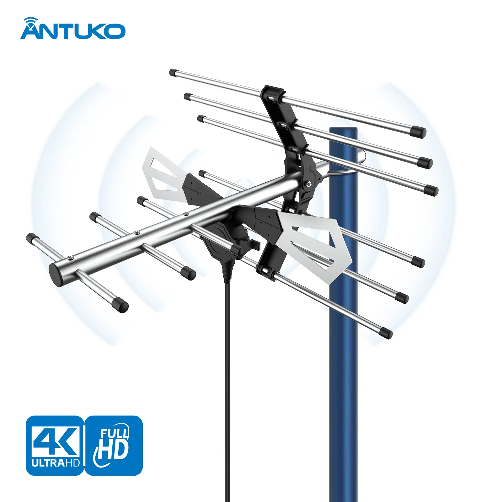 Antena yagi de larga ganancia, FULL HD 4K, compatible con ISDB-T, DAB, digital, tdt, dtv, mejor uhf, vhf