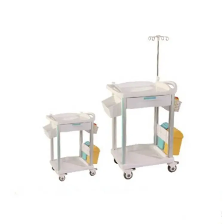 Chariot patient de traitement de soins infirmiers de chariot d'hôpital médical d'ABS d'usine avec des tiroirs