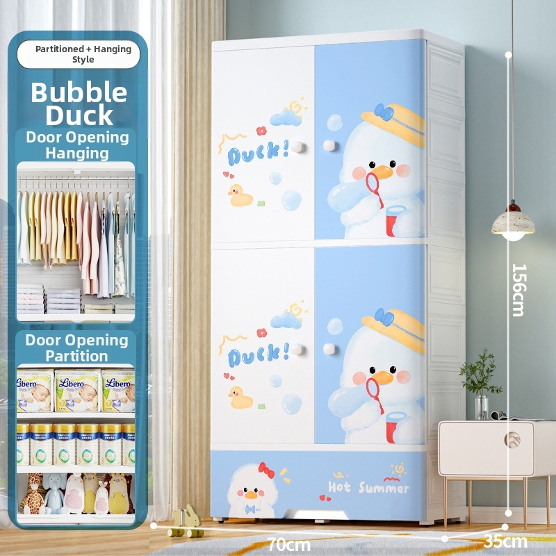 Doppia porta a 2 strati larga 70 cm con 3 cassetti Bubble Duck