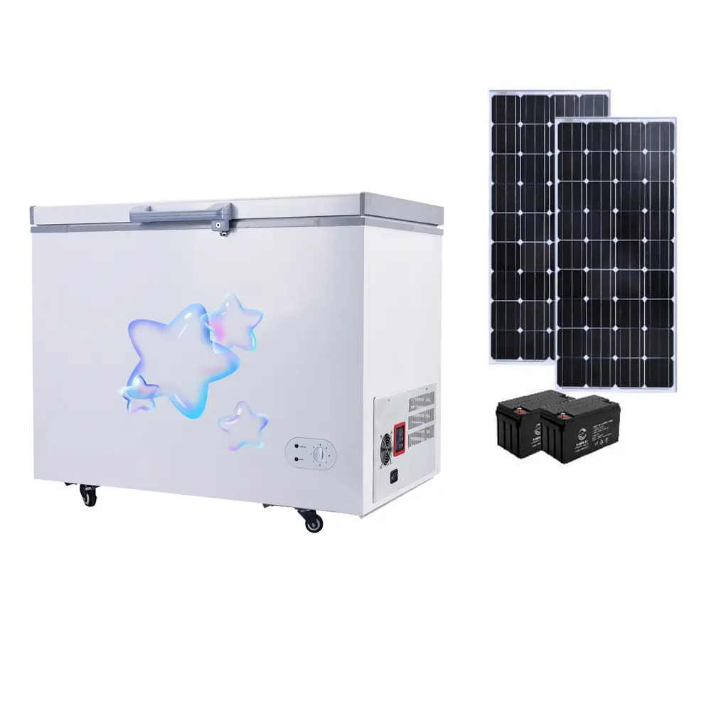 Congelador con energía solar al por mayor de China que funciona con energía solar Congelador de CC sistema fuera de la red para uso comercial de manera eficiente
