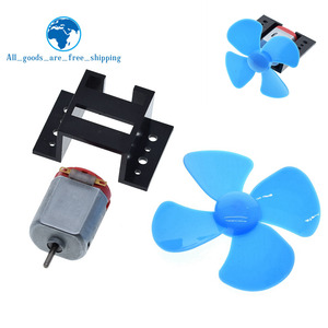 TZT 1Set DC Micro 130 motoriduttore con pala del ventilatore piccola elica 3-6V per Arduino fai da te esperimento + base del motore - Product Image 2