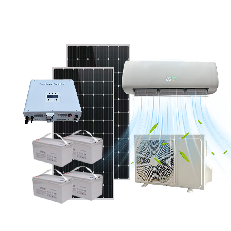 9000BTU+paneles solares+controlador+batería+accesorios