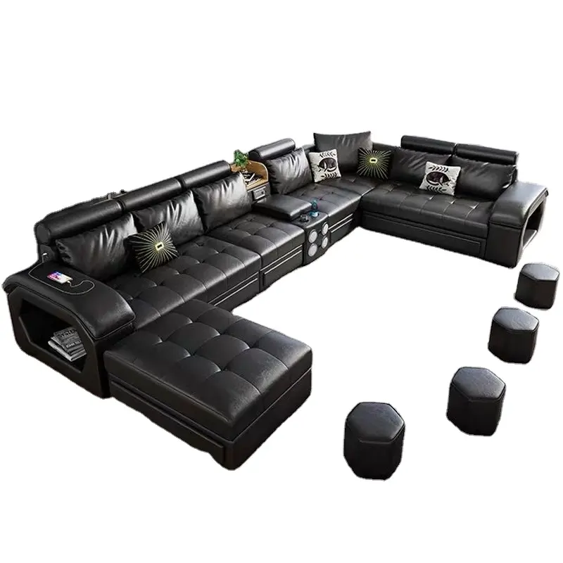 Vendite dirette della fabbrica moda stile semplice a forma di U angolo componibile soggiorno divano CEFS010